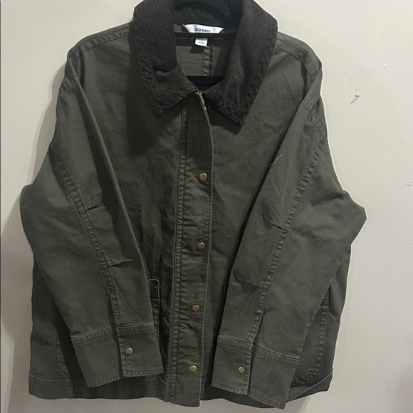 Old Navy Jackets & Blazers - Old Navy Khaki Utility Jacket with Chocolate Collar